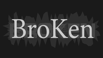 Obraz premium Creative broken letters text effect design template.
