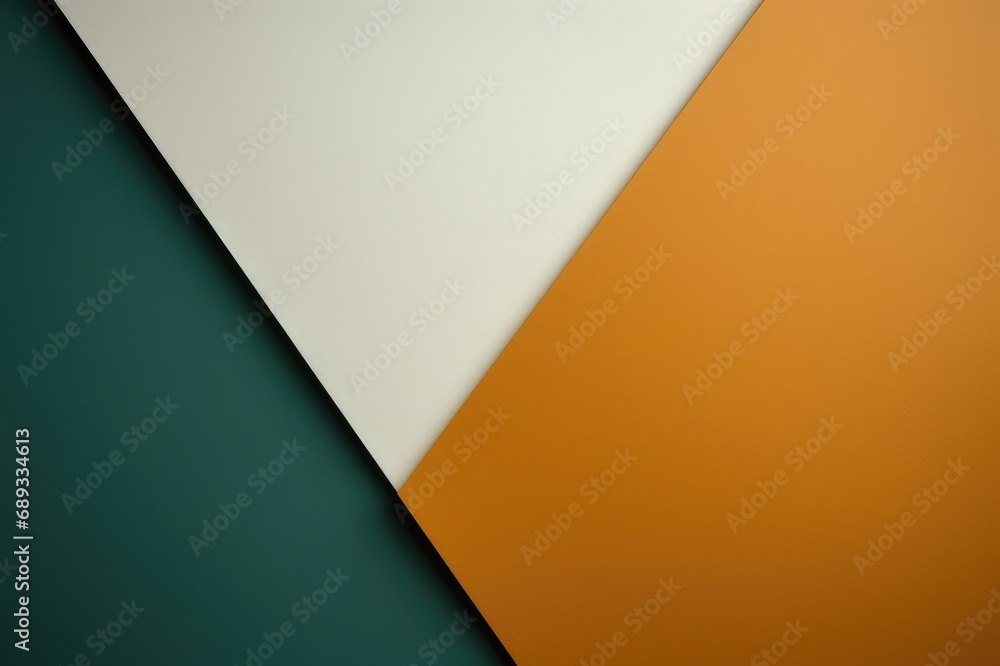 Poster Abstract geometric background of two colored sheets of paper with copy space for text