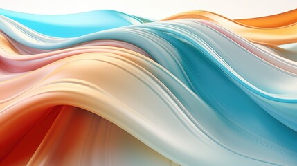 Obraz premium 3d render of abstract multicolored wavy background with copy space