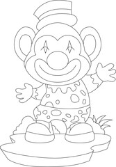 Monkey Clown Animal Vector Graphic Art Illustration