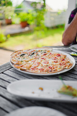 Flammekuchen with Créme Fraiche and Vegetables