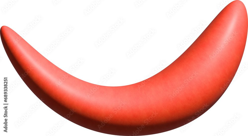 Sticker red 3d curved abstract shape