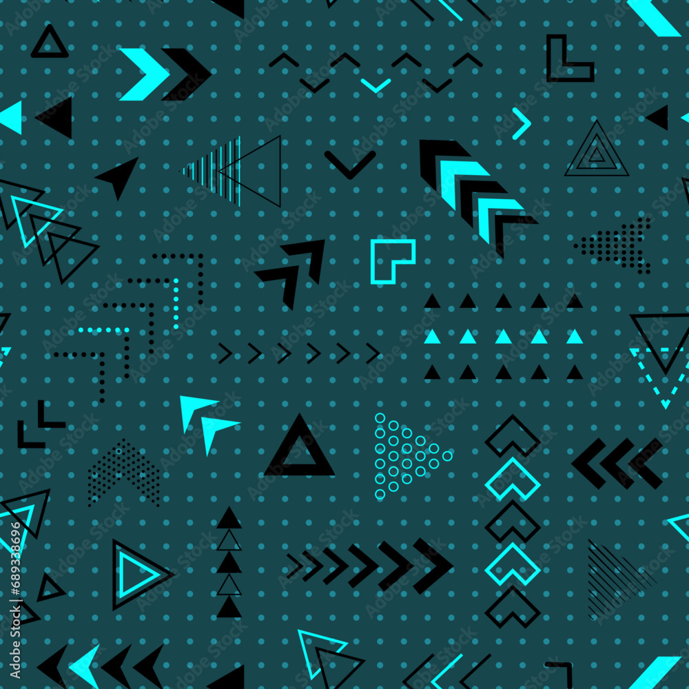 Aufkleber abstract geometric seamless pattern. repeating geometry background. memphis shape. repeated cool sch