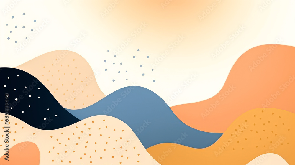 Aufkleber abstract background with waves and dots.