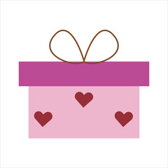 Vector Gift Box with Hearts