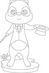 Meerkat Wizard Magic wand Animal Vector Graphic Art Illustration