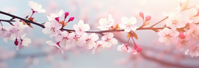 blossoming cherry blossoms in early spring day,