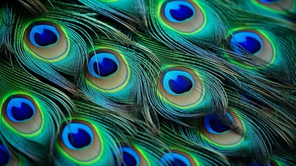 Close-up of peacock feathers showcasing their intricate patterns.
