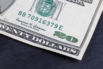 Fototapeta premium cash banknote of 20 American dollars