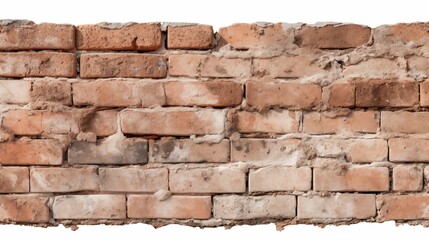 Fototapeta premium Image of a brick wall on a white background.