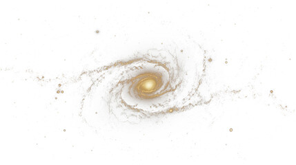 Bright spiral galaxy, transparent background (PNG) - obrazy, fototapety, plakaty