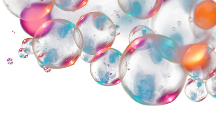 Colorful bubbles on transparent background (PNG)