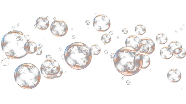 Colorful bubbles on transparent background (PNG)