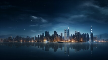 Fototapeta premium Image of a modern urban landscape from the future.