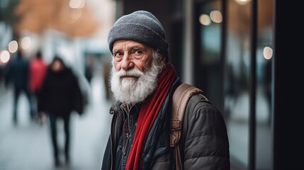Fototapeta premium random passerby walking on a city street