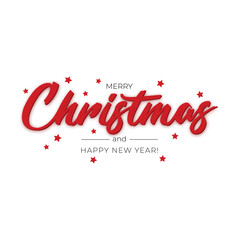 Fototapeta na wymiar Merry Christmas vector brush lettering. Hand drawn modern brush calligraphy isolated on white background. Christmas vector ink illustration. Creative typography for Holiday greeting cards, banner
