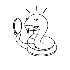 snake with mirror sketch