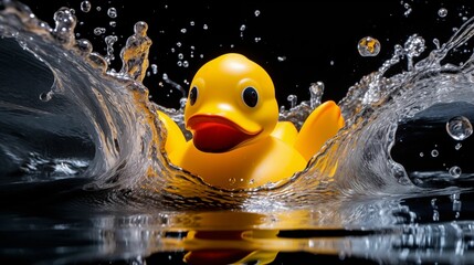 Image of rubber duck in water.