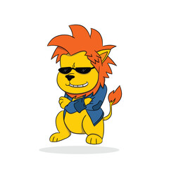 animal lion with sun glasses