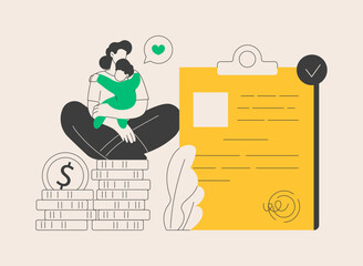 Child benefit abstract concept vector illustration.