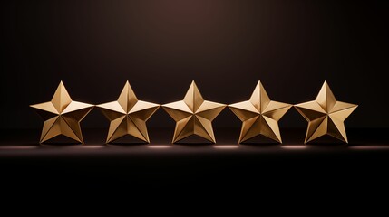 The image of five golden stars, gold ratings.