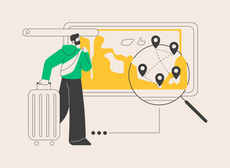 Tour navigator abstract concept vector illustration.