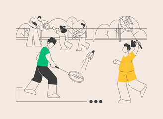 Sport summer camp abstract concept vector illustration.