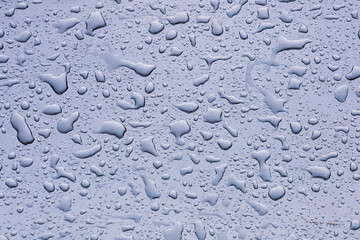 raindrops on the window in rainy days, abstract and blue background