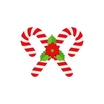 Christmas Candy Cane. Design element for door wreath