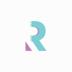 Letter r logo with modern concept premium vector