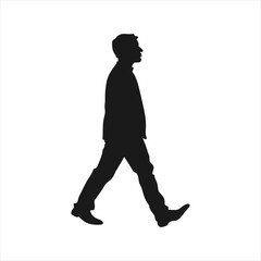 Fototapeta na wymiar black silhouette of a person with thick outline side view isolated