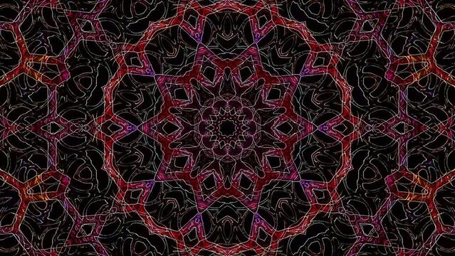 Abstract background moving stripes and flashing with shining light dots. Animation with circles	