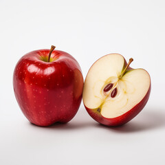 Red apple on white background