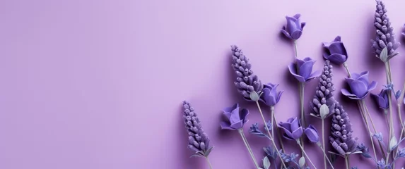 Rolgordijnen flowers on lavender background, © olegganko