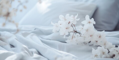 image of a bed with white blankets,