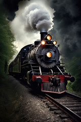 Old-fashioned steam train