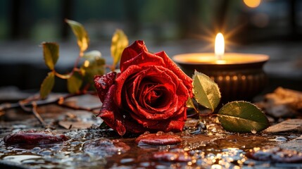 Rose Candlestick My Romantic Date, Background Image, Desktop Wallpaper Backgrounds, HD