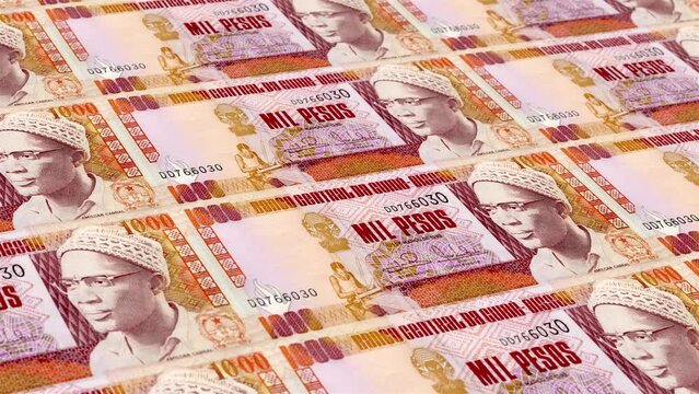 Guinea-Bissau Guinea-Bissau Peso 1000 Banknotes Money Printing House, Printing One Thousand Guinea-Bissau Peso, Printing Press Machine Print out Guinea-Bissau Peso, Being printed by currency 1000