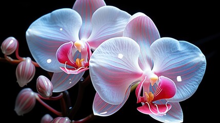 Pink Streaked Orchid Flower, Background Image, Desktop Wallpaper Backgrounds, HD