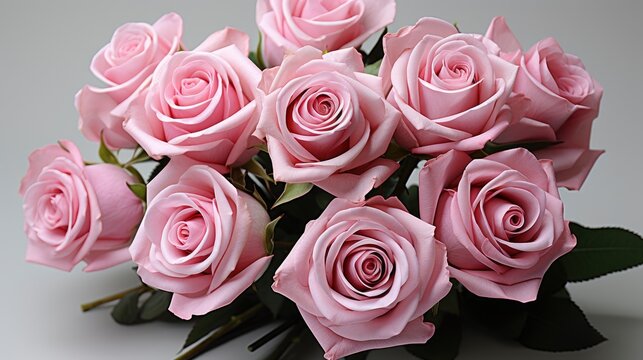 Pink Roses On White Background Copy, Background Image, Desktop Wallpaper Backgrounds, HD