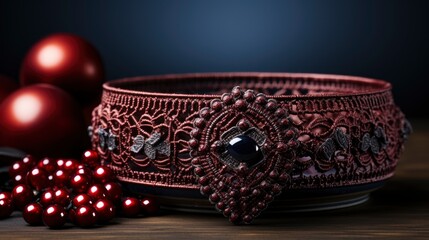 Obraz premium Red Love Ornamental, Background Image, Desktop Wallpaper Backgrounds, HD