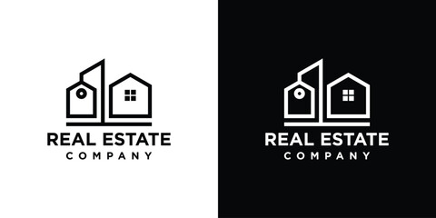 Real Estate Agency Logo Design. Home Price Vector Logo Template.