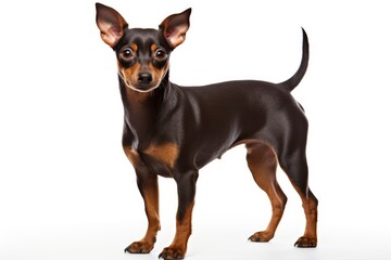 Miniature Pinscher cute dog isolated on background