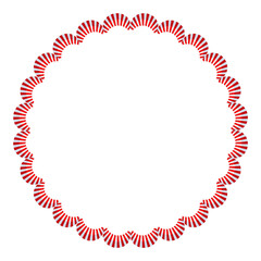 Christmas Candy Cane Frame. Striped ribbon circle sticker.