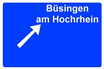 Illustration eines Autobahn-Ausfahrtschildes mit der Beschriftung 