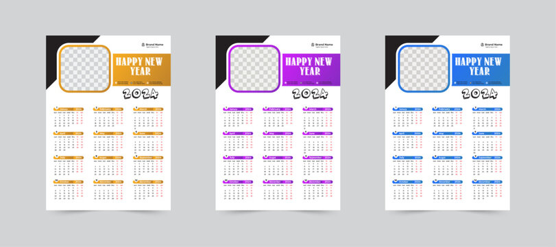 Lifestyle Wall Calendar 2024 Layout