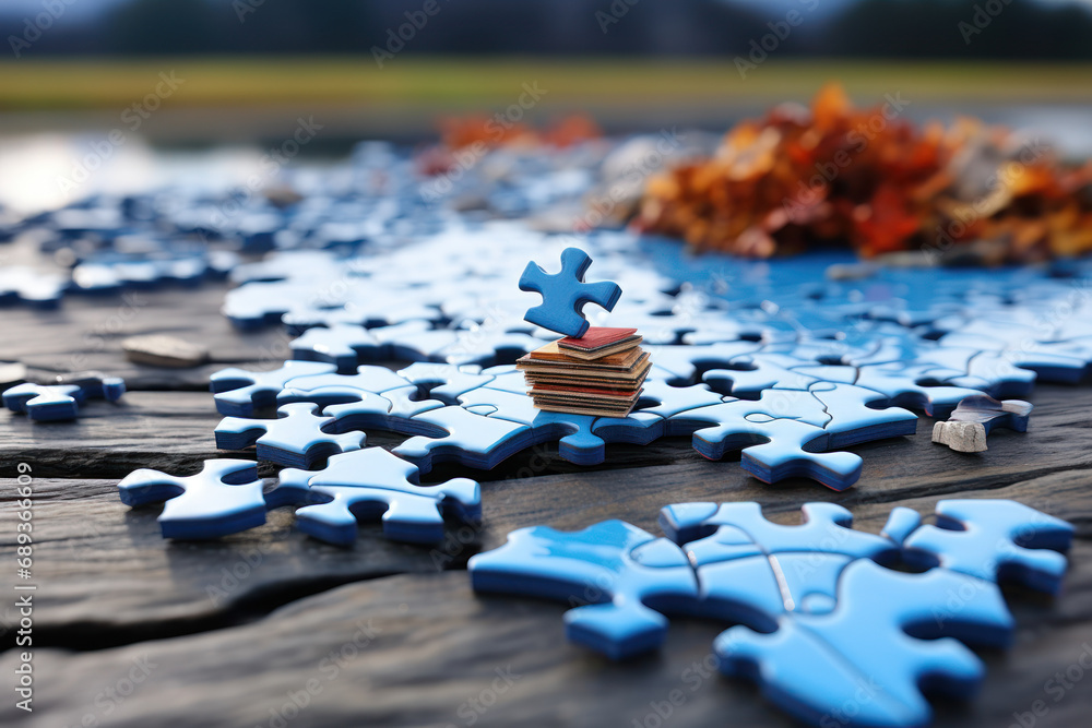 Poster a jigsaw puzzle missing a crucial piece, illustrating the incomplete nature of concepts without all 