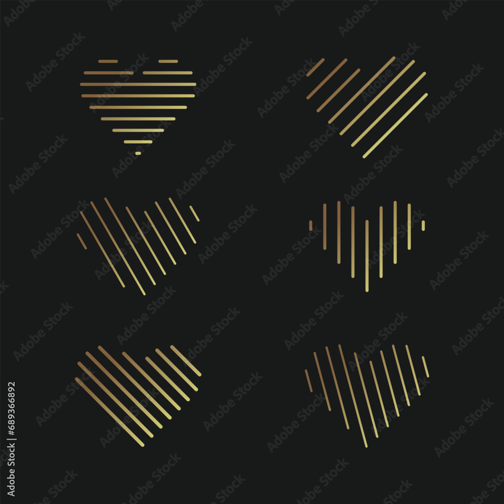 Poster love design icon template with creative line element concept idea. a professional design for many ki
