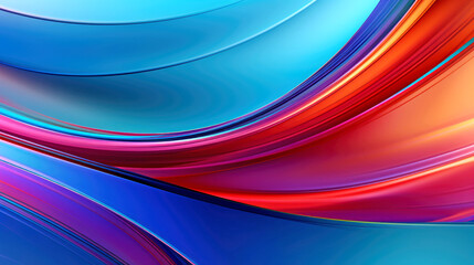 Abstract 3D background with blue and orange fabric waves in motion. AI generated illustration.