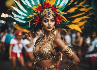 portrait of a woman dancer at rio carnival